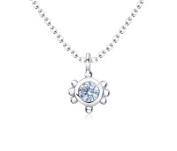 Cute Circle Crystal Silver Necklaces SPE-4220